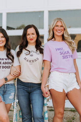 Hey, Soul Sister Lilac Tee - Tucked & Threaded