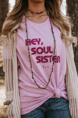 Hey, Soul Sister Lilac Tee - Tucked & Threaded