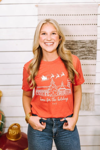 Home for the Holidays Red Tee - Tucked & Threaded
