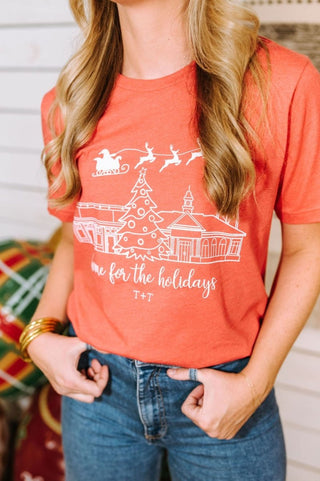 Home for the Holidays Red Tee - Tucked & Threaded