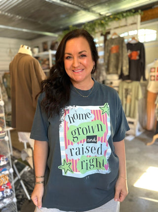 Home Grown + Raised Right Small Town Urban Heavy Tee - Tucked & Threaded