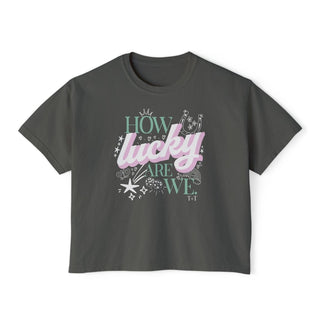 How Lucky Are We Pepper Boxy Tee - Tucked & Threaded