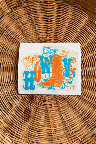 Howdy Vinyl Sticker - Tucked & Threaded
