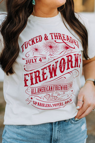 Fireworks Flyer Vintage White Tee