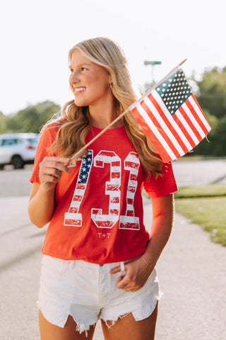 731 Patriotic Red Tee