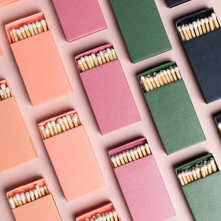 Iridescent Peachy Pink Matchbox - Tucked & Threaded