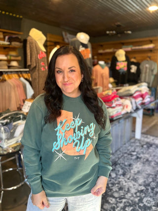 Keep Showing Up Retro Midweight Sweatshirt | Tucked & Threaded - Tucked & Threaded