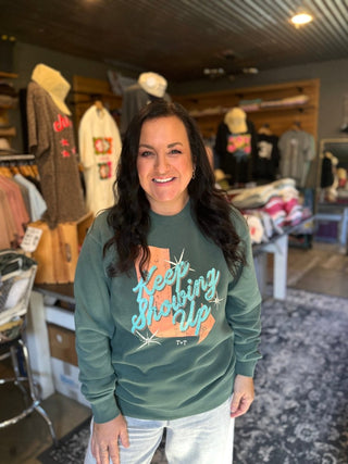 Keep Showing Up Retro Midweight Sweatshirt | Tucked & Threaded - Tucked & Threaded