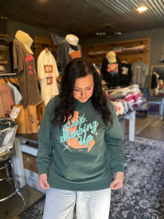 Keep Showing Up Retro Midweight Sweatshirt | Tucked & Threaded - Tucked & Threaded