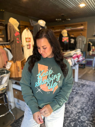 Keep Showing Up Retro Midweight Sweatshirt | Tucked & Threaded - Tucked & Threaded