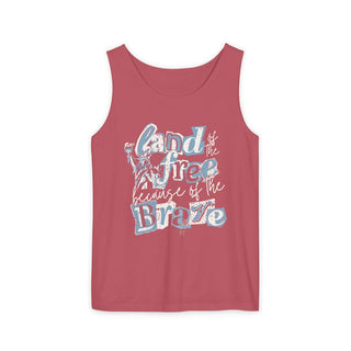 Land of the Free Crimson Unisex Tank - Tucked & Threaded
