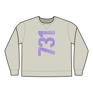 Lavendar 731 Area Code Faded Sweatshirt - Tucked & Threaded