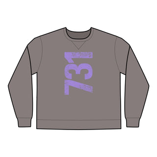 Lavendar 731 Area Code Faded Sweatshirt - Tucked & Threaded
