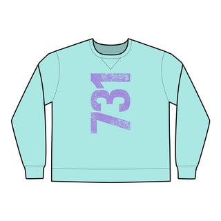 Lavendar 731 Area Code Faded Sweatshirt - Tucked & Threaded