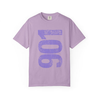 Lavendar 901 Area Code Faded Unisex Tee - Tucked & Threaded