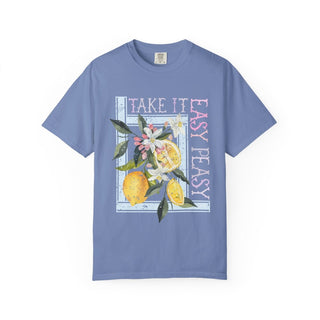 Lemon Graphic Tee - Take It Easy Peasy Unisex T-Shirt for Women - Tucked & Threaded