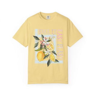 Lemon Graphic Tee - Take It Easy Peasy Unisex T-Shirt for Women - Tucked & Threaded