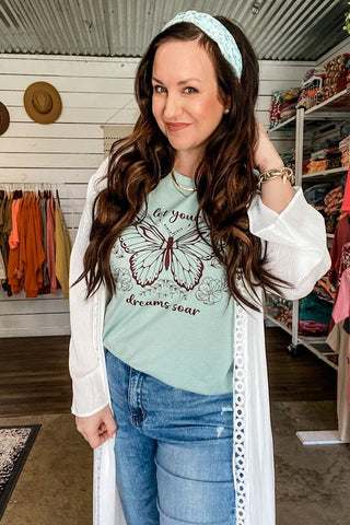 Let Your Dreams Soar Seafoam Tee - Tucked & Threaded