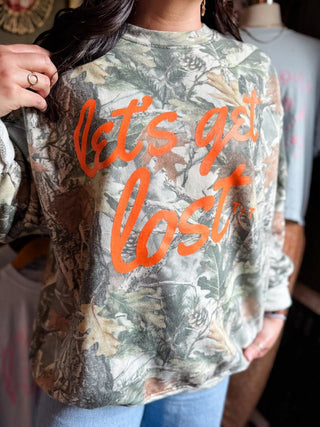 Let's Get Lost Camo Sweatshirt for Women | Tucked & Threaded - Tucked & Threaded