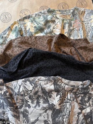 Let's Get Lost Grey Camouflage Unisex Tee - Tucked & Threaded