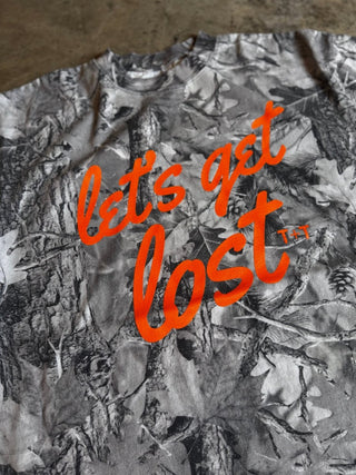 Let's Get Lost Grey Camouflage Unisex Tee - Tucked & Threaded