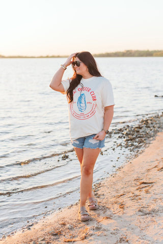 Life's Too Short Oyster Ivory Tee - Tucked & Threaded