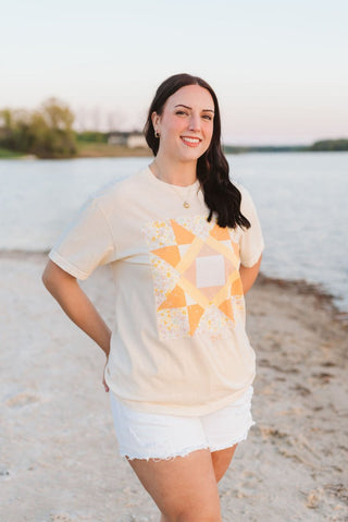 Lilac Quilted Unisex Tee - Tucked & Threaded