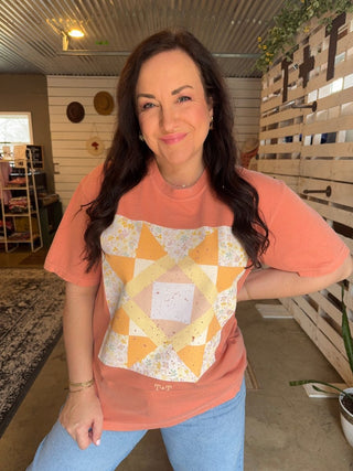 Lilac Quilted Unisex Tee - Tucked & Threaded