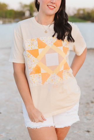 Lilac Quilted Unisex Tee - Tucked & Threaded