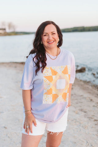 Lilac Quilted Unisex Tee - Tucked & Threaded