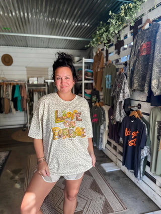 Live on Purpose Natural Leopard Graphic Tee | Tucked & Threaded - Tucked & Threaded