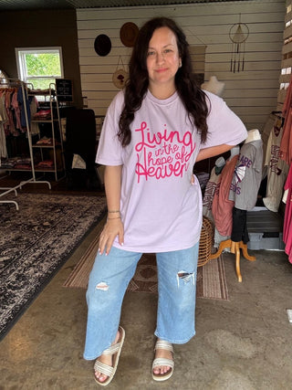 Living in the Hope of Heaven in Magenta Unisex Tee - Tucked & Threaded