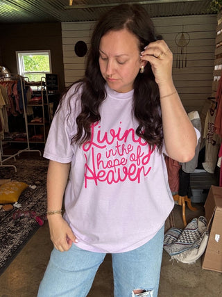 Living in the Hope of Heaven in Magenta Unisex Tee - Tucked & Threaded