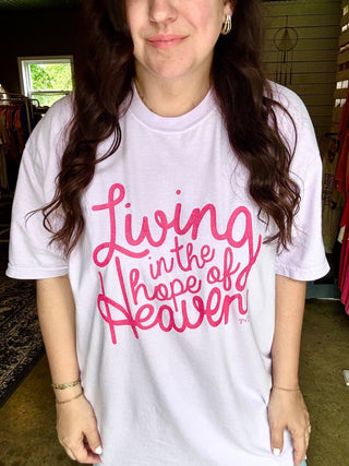 Living in the Hope of Heaven in Magenta Unisex Tee - Tucked & Threaded