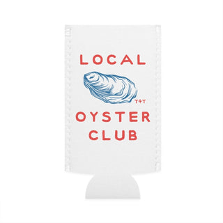 Local Oyster Club White Slim Can Cooler - Tucked & Threaded