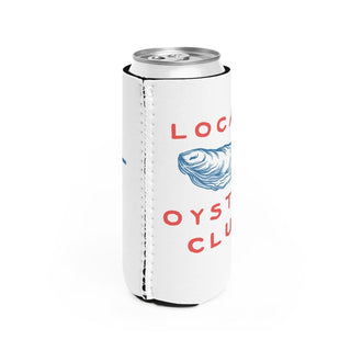 Local Oyster Club White Slim Can Cooler - Tucked & Threaded