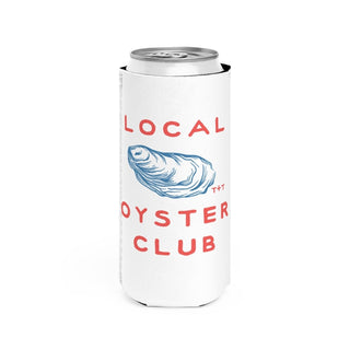 Local Oyster Club White Slim Can Cooler - Tucked & Threaded