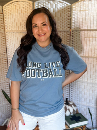 Long LIve Football Black & White Unisex Tee (Wholesale) - Tucked & Threaded