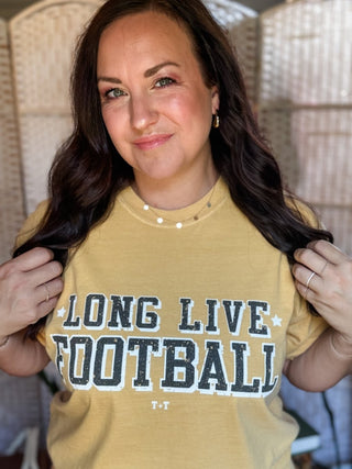 Long LIve Football Black & White Unisex Tee (Wholesale) - Tucked & Threaded