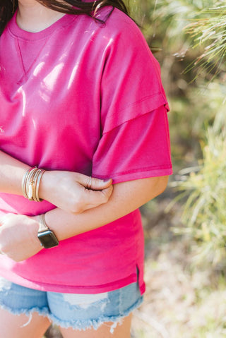 Magenta Soft Tuck Top - Tucked & Threaded