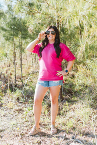 Magenta Soft Tuck Top - Tucked & Threaded
