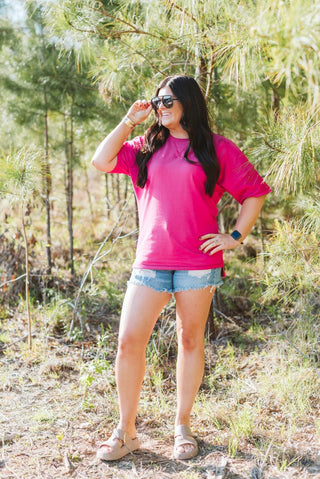 Magenta Soft Tuck Top - Tucked & Threaded