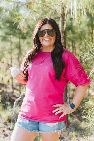 Magenta Soft Tuck Top - Tucked & Threaded