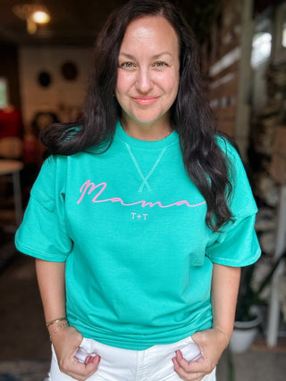 Mama Bright Teal Soft Tuck Top - Tucked & Threaded