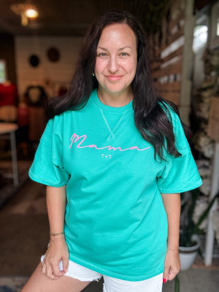 Mama Bright Teal Soft Tuck Top - Tucked & Threaded