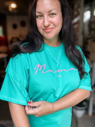 Mama Bright Teal Soft Tuck Top - Tucked & Threaded