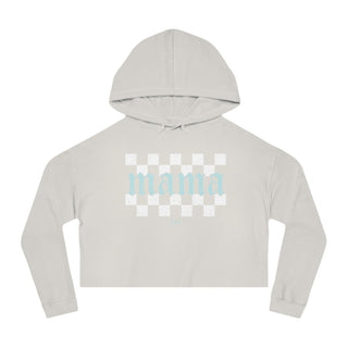 Mama Checkered Bone Crop Hoodie - Tucked & Threaded