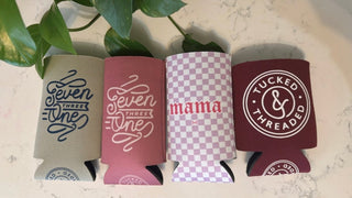 Mama Checkered Tall Can Cooler (Wholesale) - Tucked & Threaded
