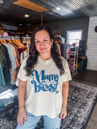 Mama Knows Best Ivory Hi-Lo Graphic Tee - Tucked & Threaded