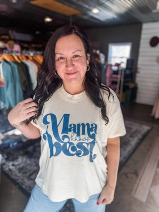 Mama Knows Best Ivory Hi-Lo Graphic Tee - Tucked & Threaded